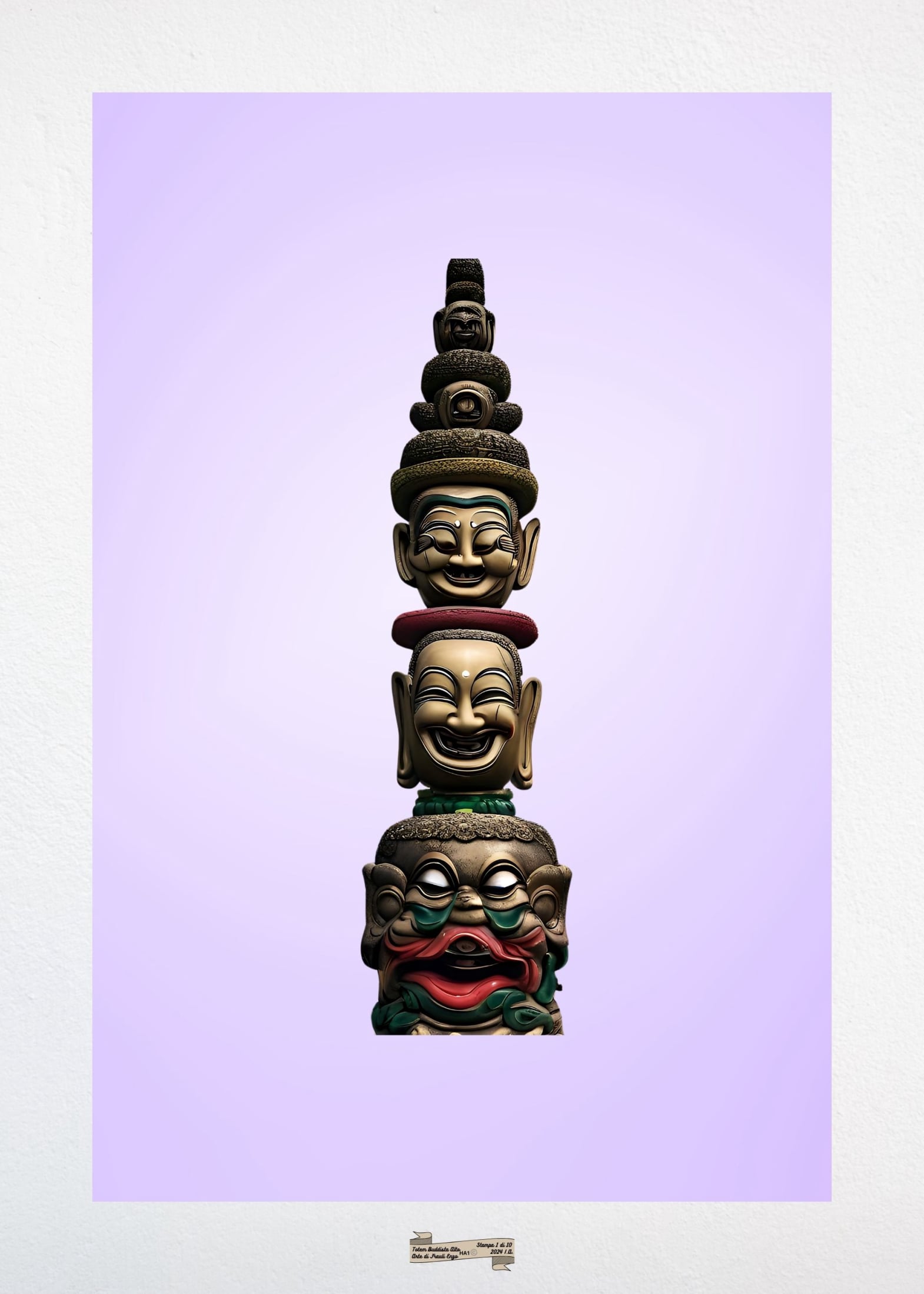 HA1 TOTEM BUDDISTA ALTO Artista FRAULI ENZO - protezione con patamu.com - info www.fraulienzo.it