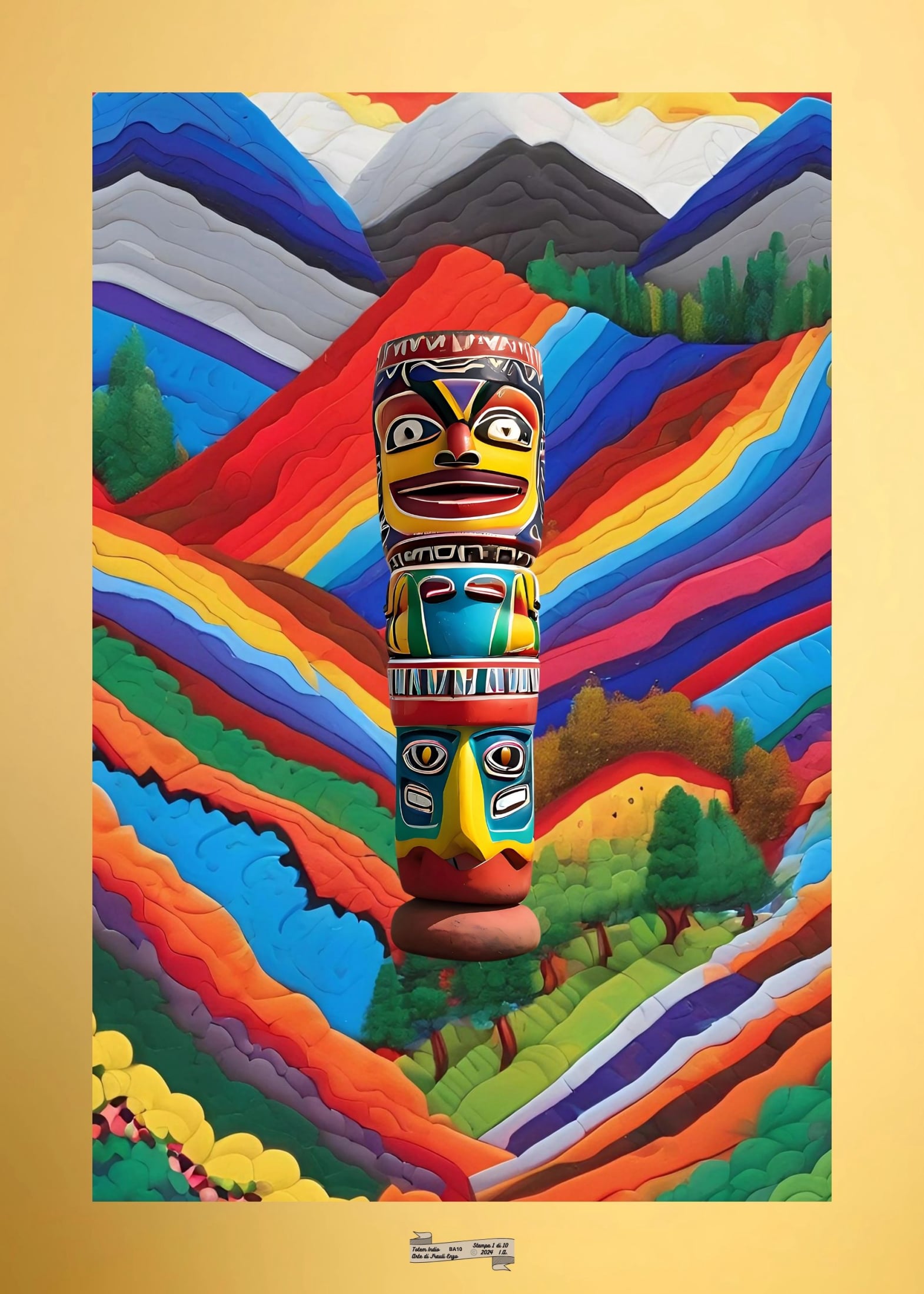 BA10 TOTEM INDIO Artista FRAULI ENZO - protezione con patamu.com - info www.fraulienzo.it