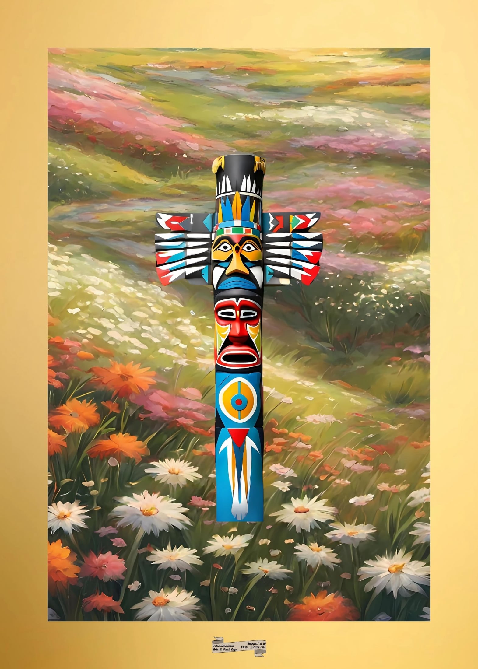 EA10 TOTEM AMERICANO Artista FRAULI ENZO - protezione con patamu.com - info www.fraulienzo.it