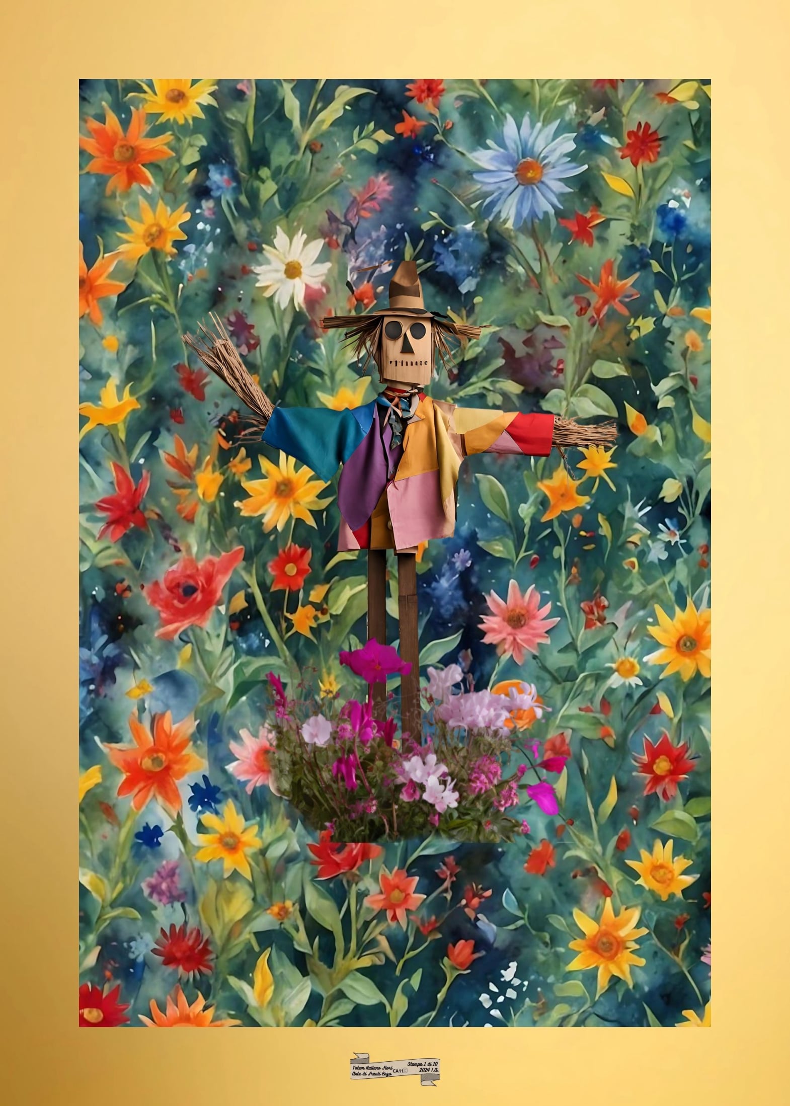 CA11 TOTEM ITALIANO FIORI Artista FRAULI ENZO - protezione con patamu.com - info www.fraulienzo.it