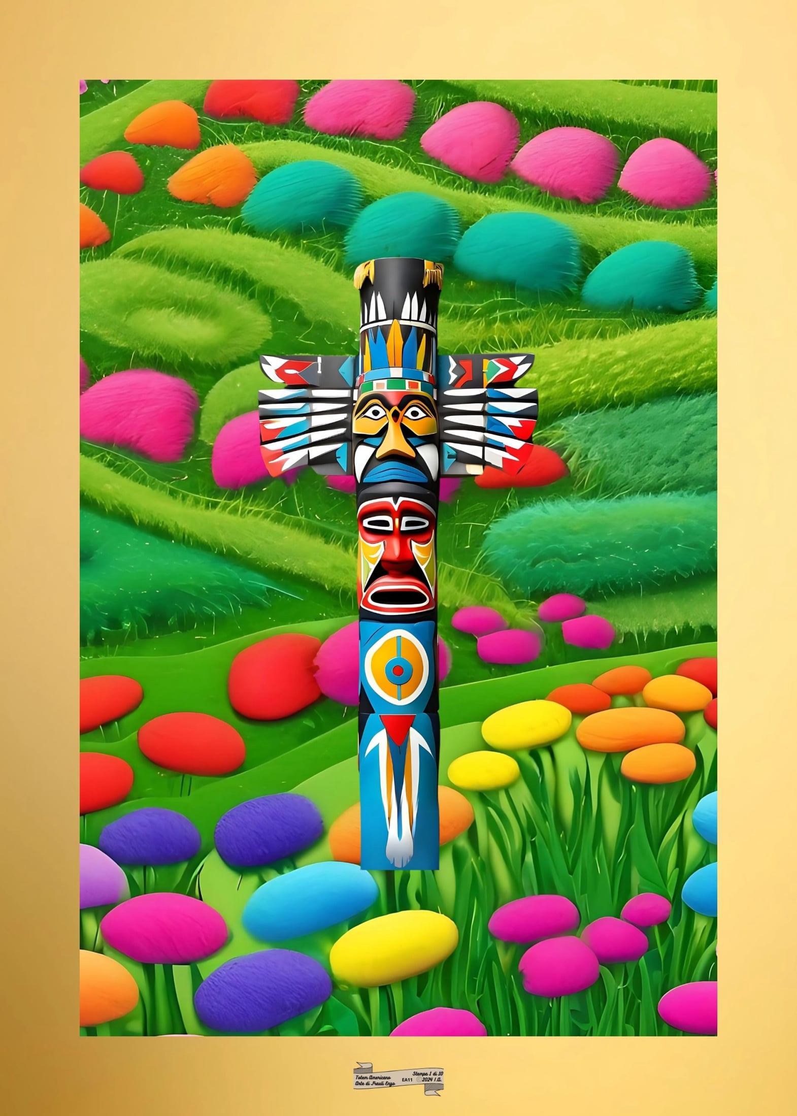 EA11 TOTEM AMERICANO Artista FRAULI ENZO - protezione con patamu.com - info www.fraulienzo.it