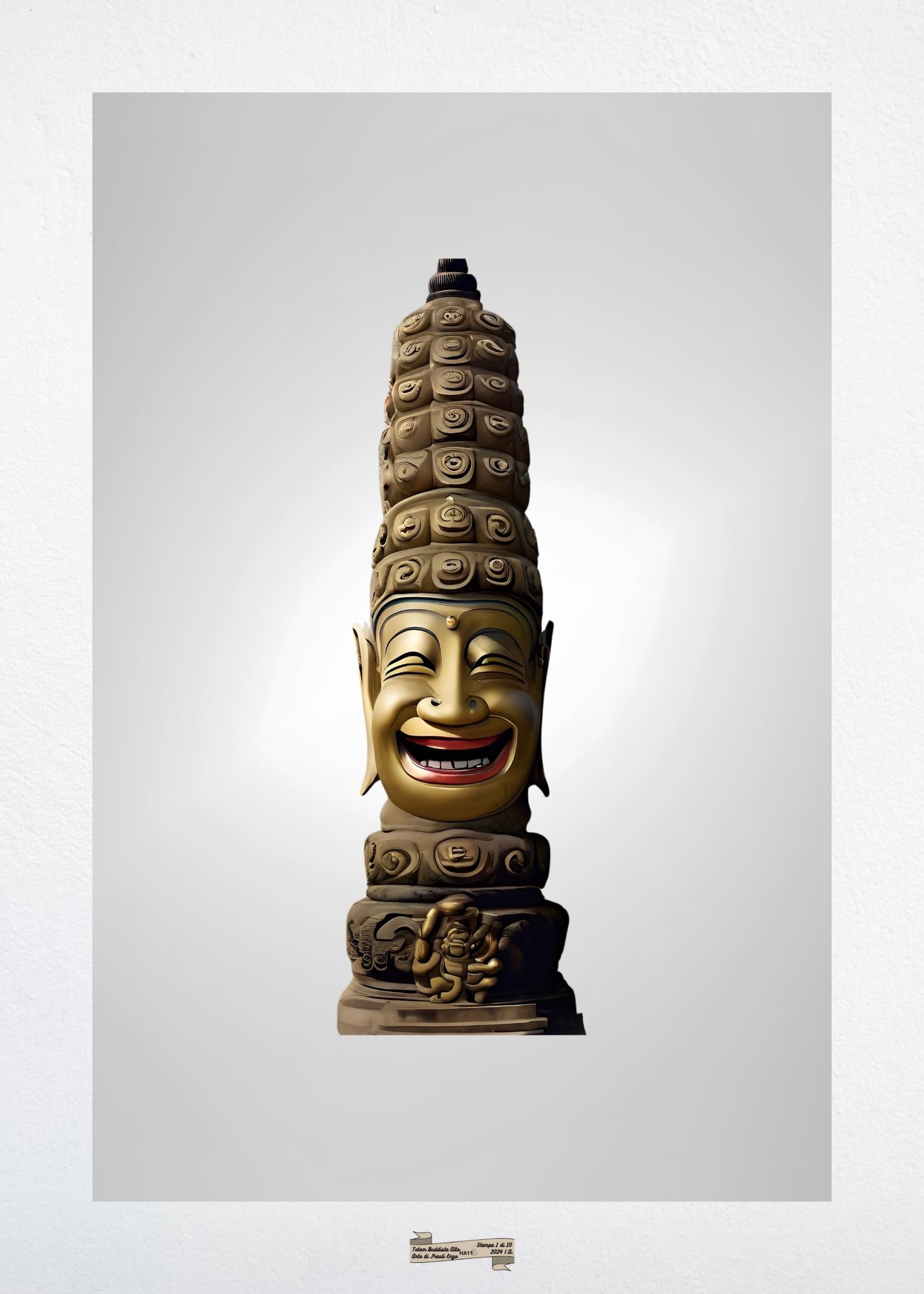 HA11 TOTEM BUDDISTA ALTO Artista FRAULI ENZO - protezione con patamu.com - info www.fraulienzo.it