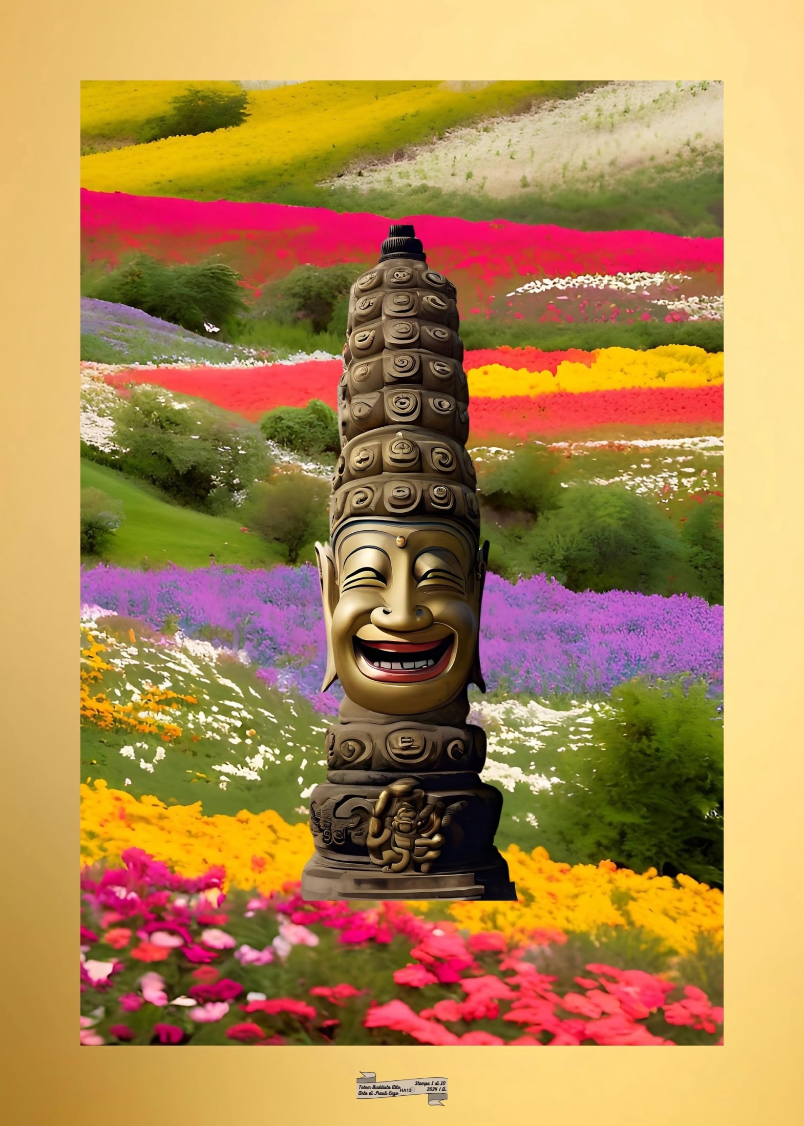 HA12 TOTEM BUDDISTA ALTO Artista FRAULI ENZO - protezione con patamu.com - info www.fraulienzo.it