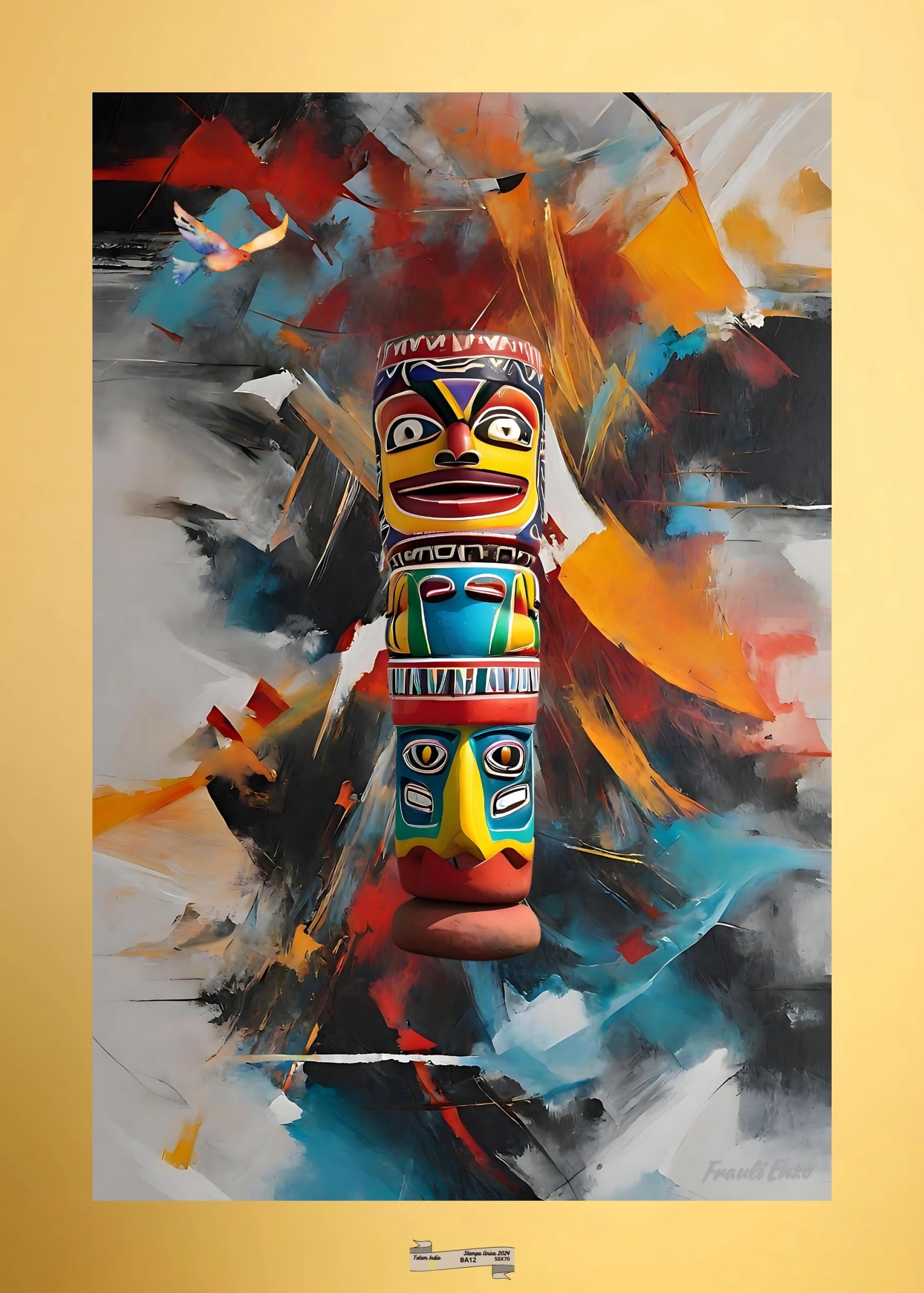 BA12 TOTEM INDIO Artista FRAULI ENZO - protezione con patamu.com - info www.fraulienzo.it