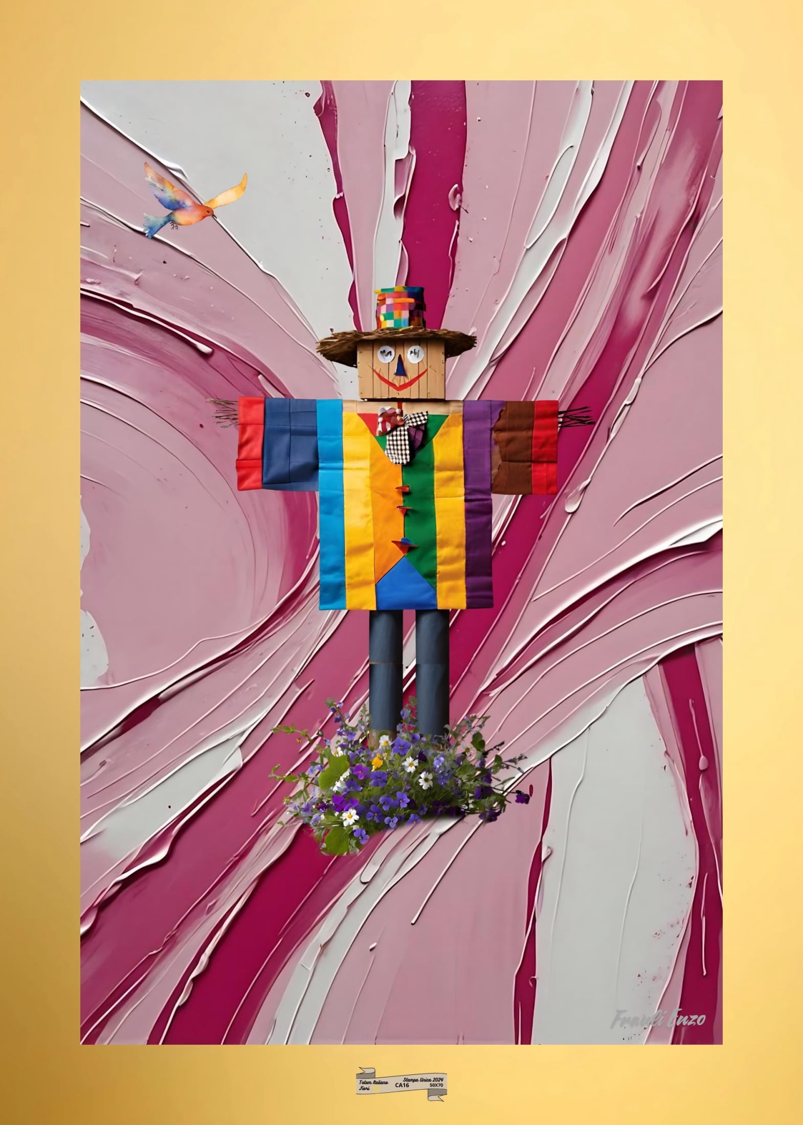 CA16 TOTEM ITALIANO FIORI Artista FRAULI ENZO - protezione con patamu.com - info www.fraulienzo.it