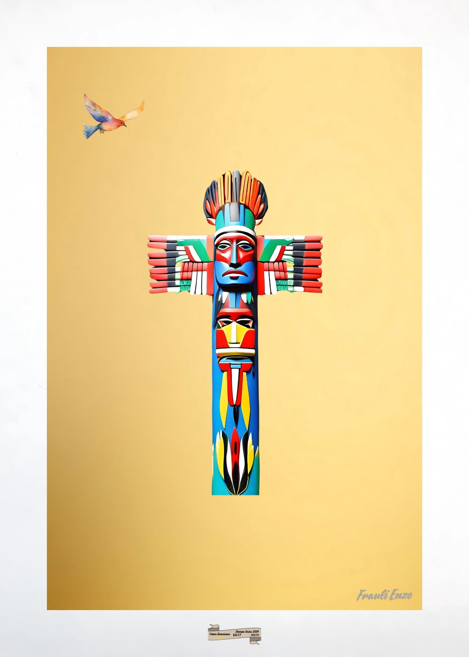 EA17 TOTEM AMERICANO Artista FRAULI ENZO - protezione con patamu.com - info www.fraulienzo.it