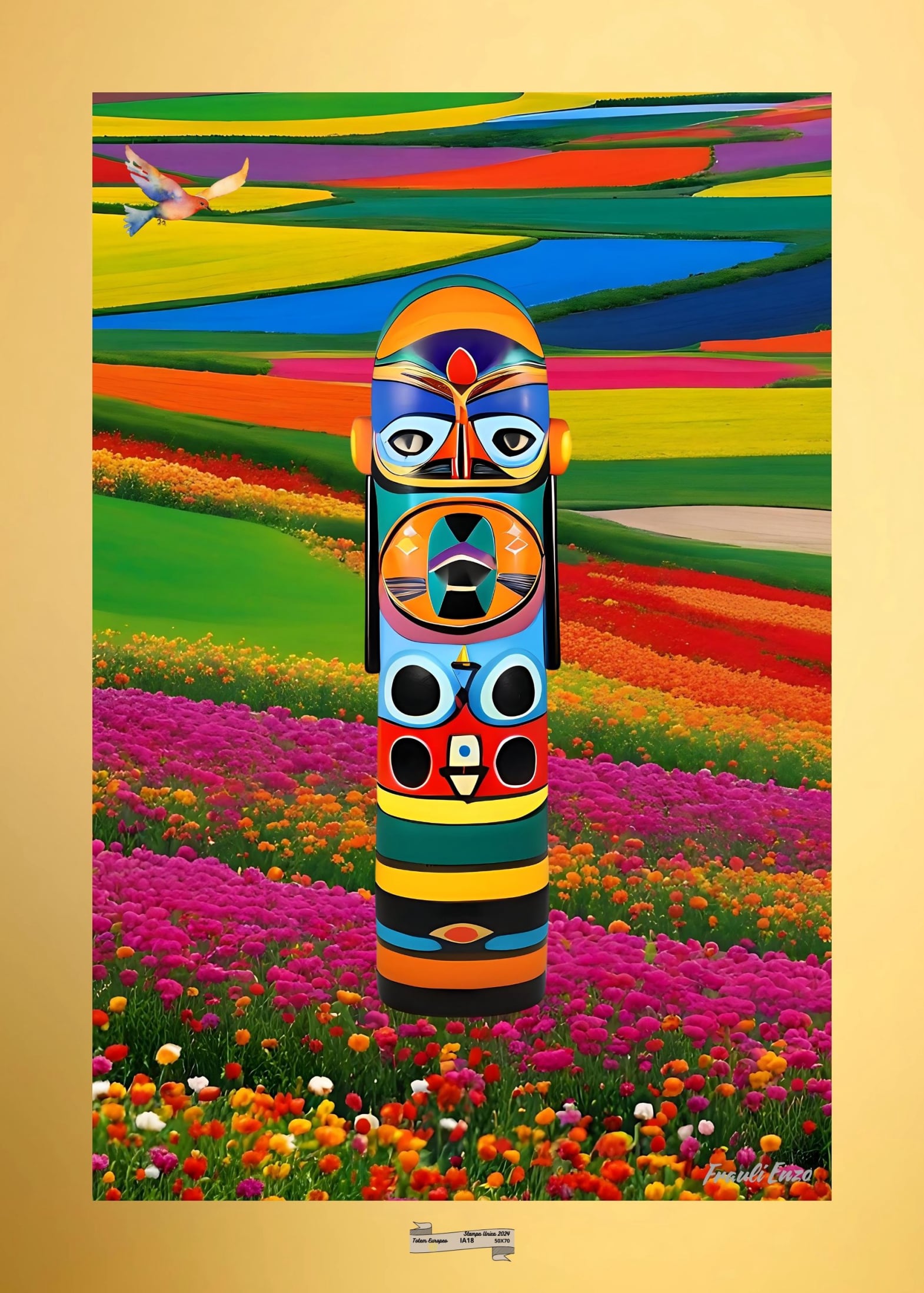 IA18 TOTEM EUROPEO Artista FRAULI ENZO - protezione con patamu.com - info www.fraulienzo.it