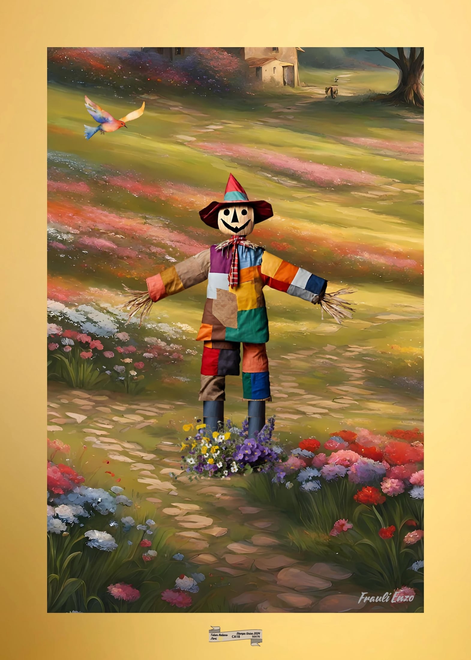 CA18 TOTEM ITALIANO FIORI Artista FRAULI ENZO - protezione con patamu.com - info www.fraulienzo.it