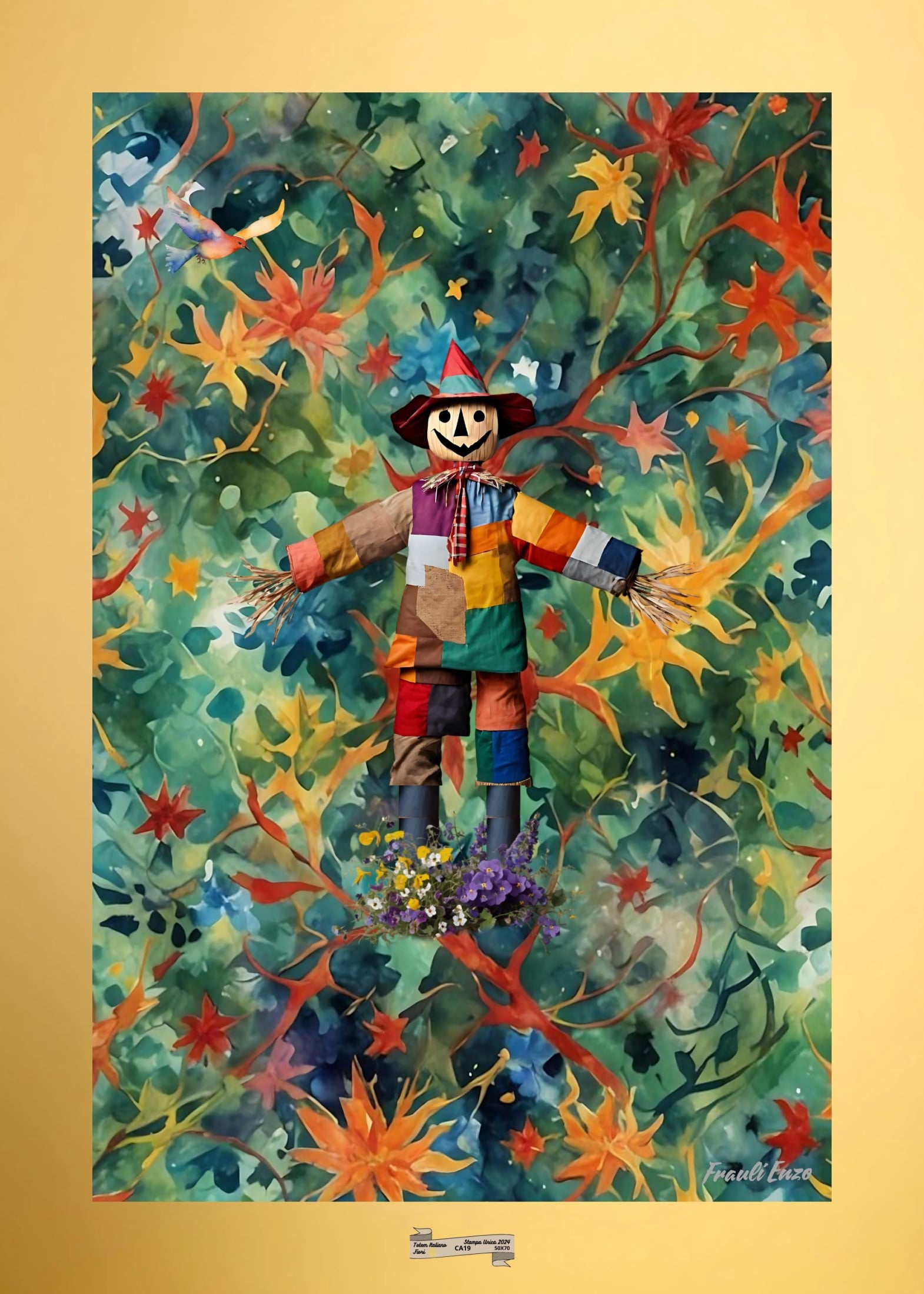 CA19 TOTEM ITALIANO FIORI Artista FRAULI ENZO - protezione con patamu.com - info www.fraulienzo.it