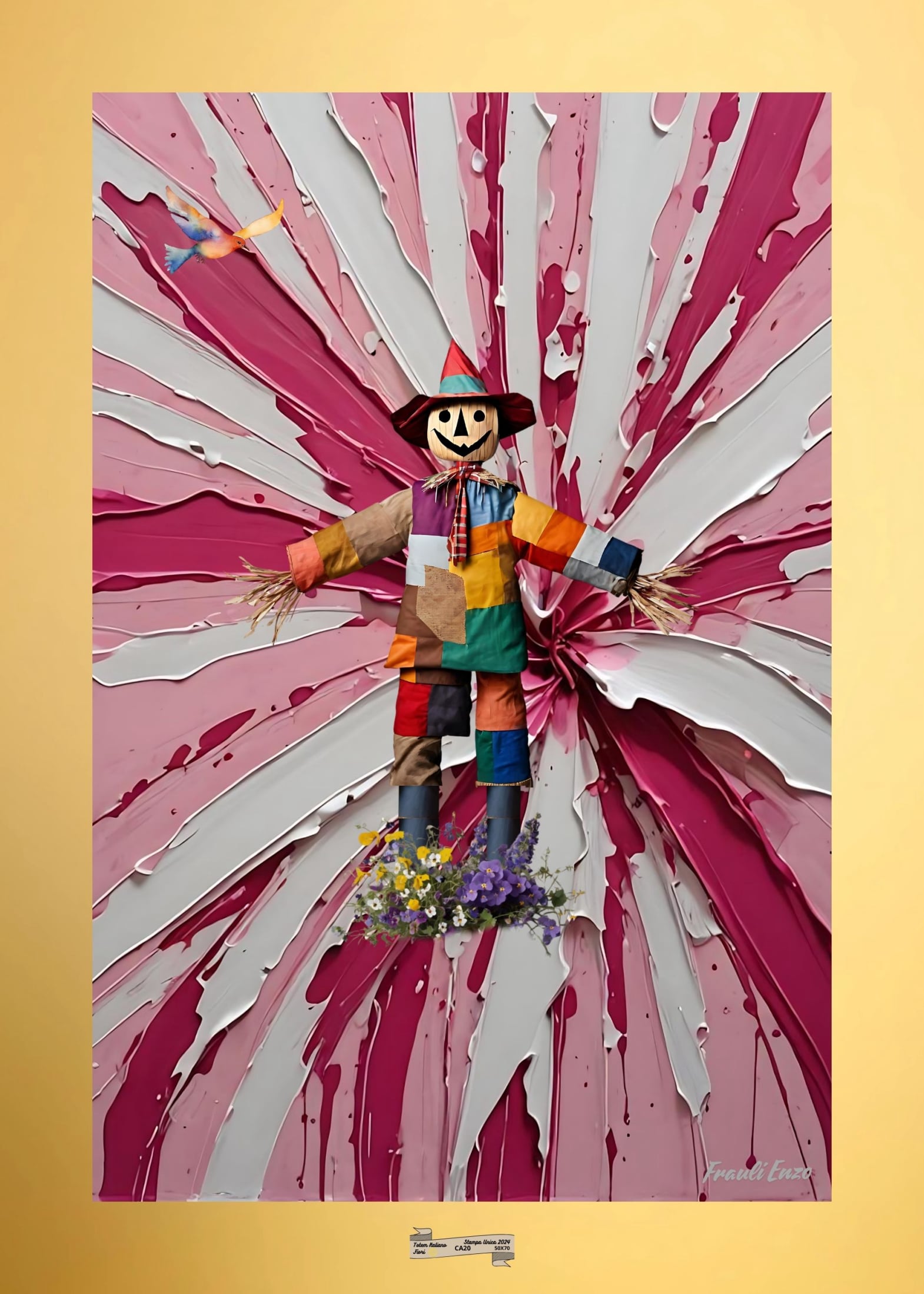 CA20 TOTEM ITALIANO FIORI Artista FRAULI ENZO - protezione con patamu.com - info www.fraulienzo.it