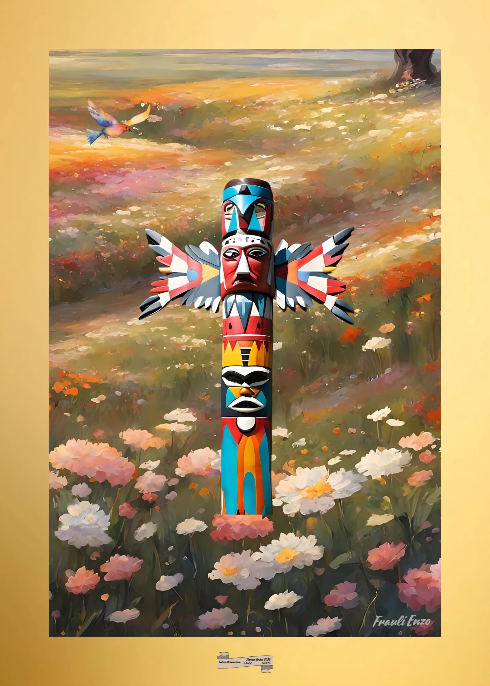 EA22 TOTEM AMERICANO Artista FRAULI ENZO - protezione con patamu.com - info www.fraulienzo.it