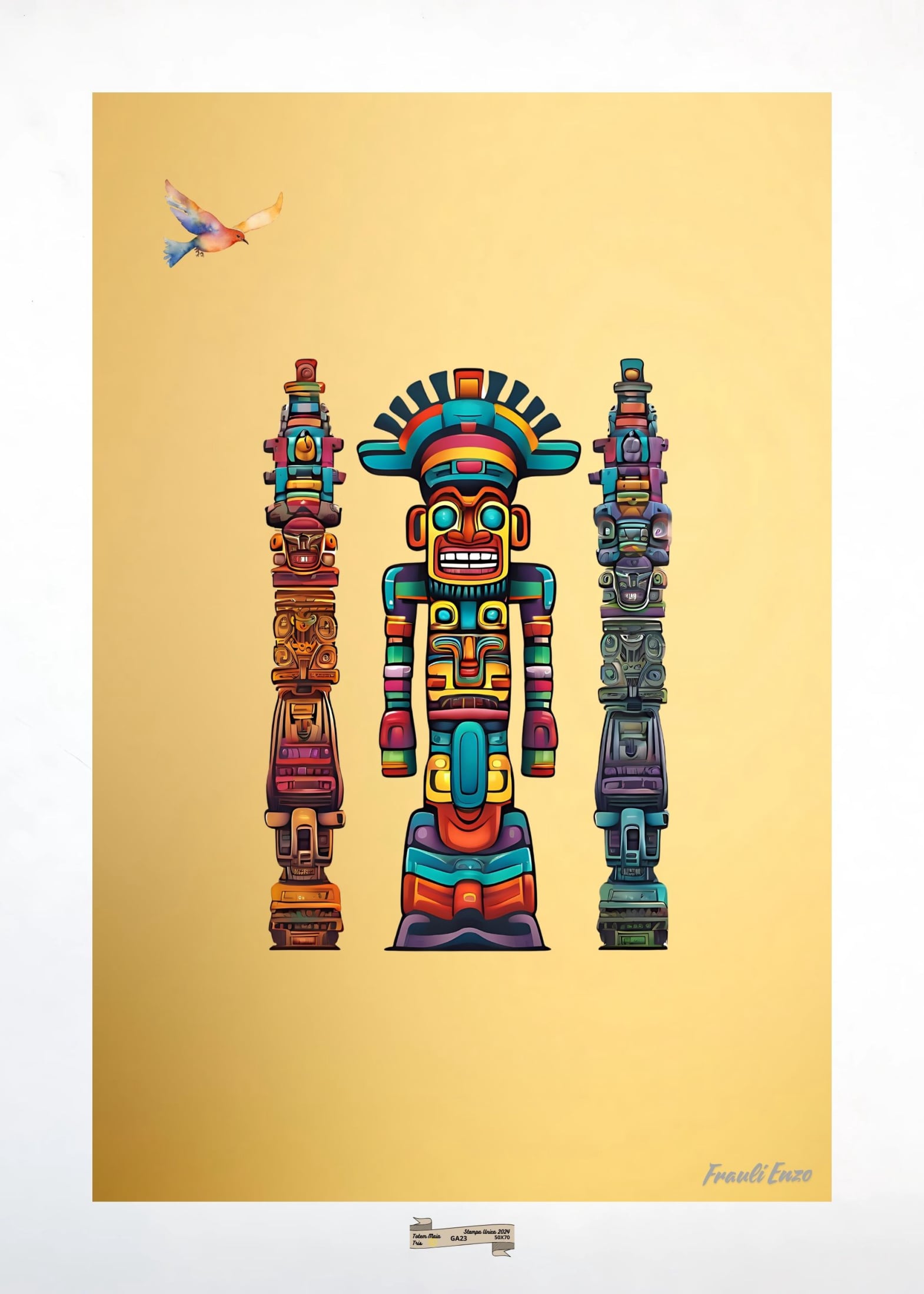 GA23 TOTEM MAIA TRIS Artista FRAULI ENZO - protezione con patamu.com - info www.fraulienzo.it