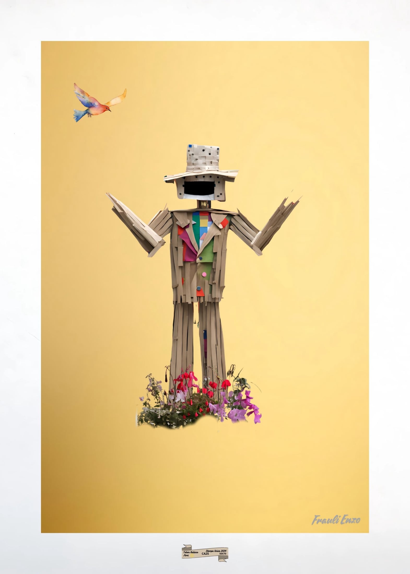 CA25 TOTEM ITALIANO FIORI Artista FRAULI ENZO - protezione con patamu.com - info www.fraulienzo.it