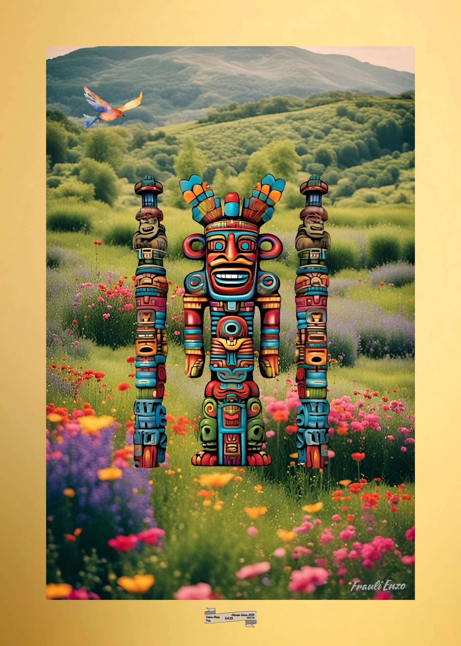GA26 TOTEM MAIA TRIS Artista FRAULI ENZO - protezione con patamu.com - info www.fraulienzo.it