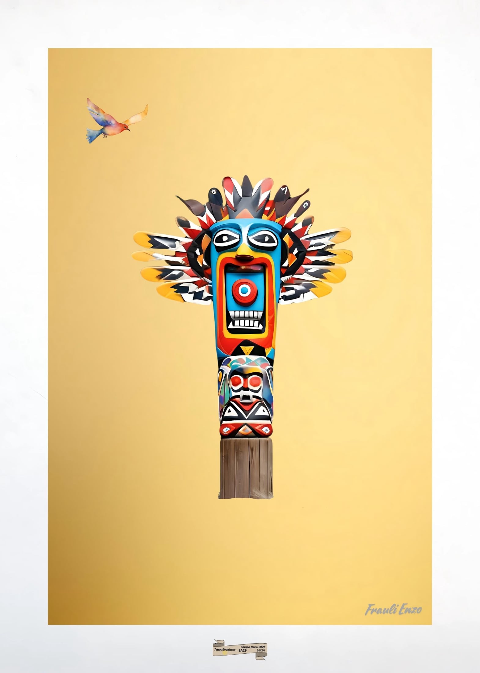 EA29 TOTEM AMERICANO Artista FRAULI ENZO - protezione con patamu.com - info www.fraulienzo.it