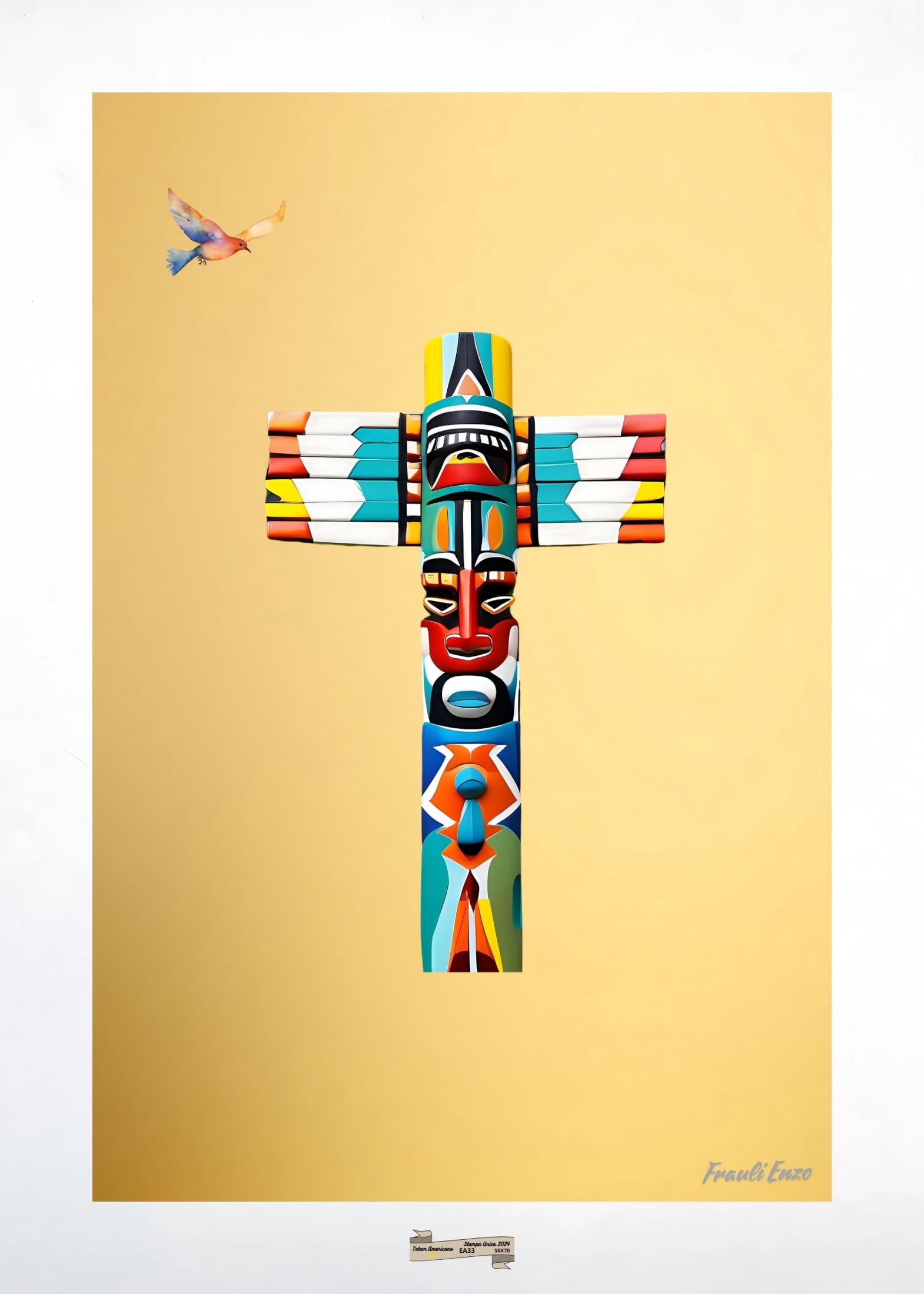 EA33 TOTEM AMERICANO Artista FRAULI ENZO - protezione con patamu.com - info www.fraulienzo.it