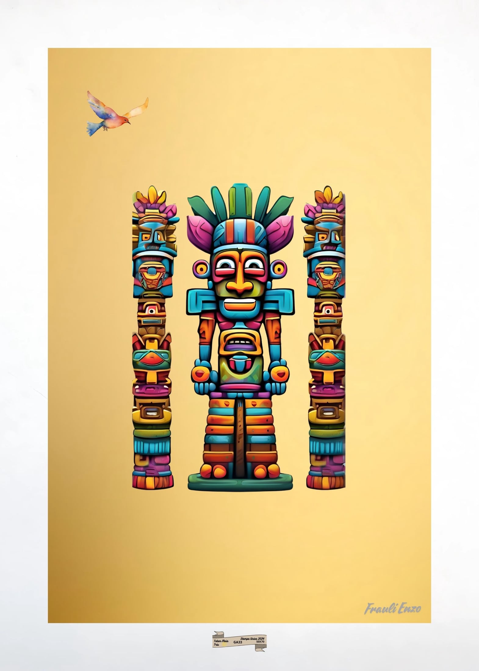 GA33 TOTEM MAIA TRIS Artista FRAULI ENZO - protezione con patamu.com - info www.fraulienzo.it