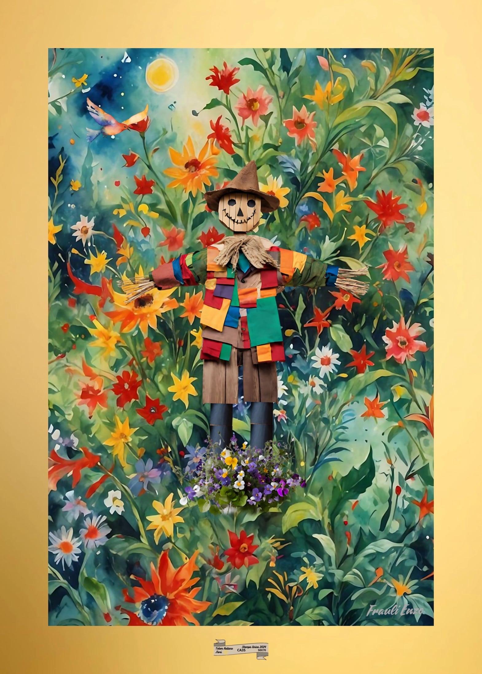 CA35 TOTEM ITALIANO FIORI Artista FRAULI ENZO - protezione con patamu.com - info www.fraulienzo.it
