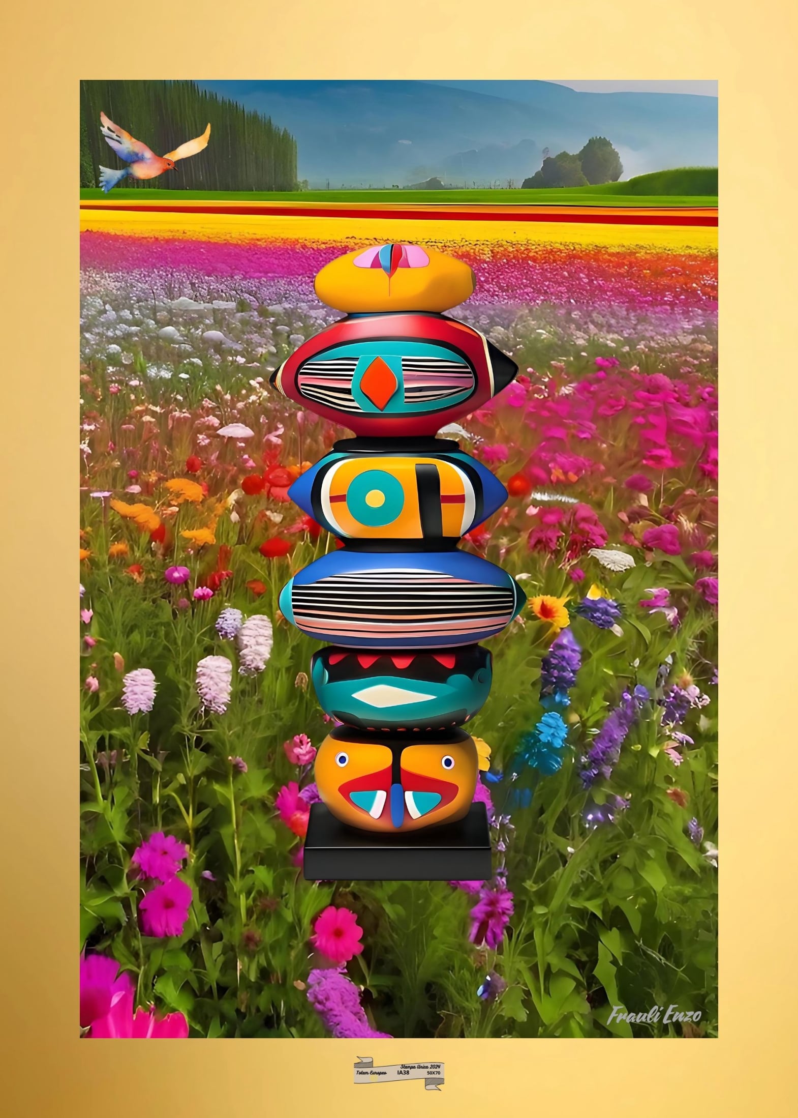 IA38 TOTEM EUROPEO Artista FRAULI ENZO - protezione con patamu.com - info www.fraulienzo.it