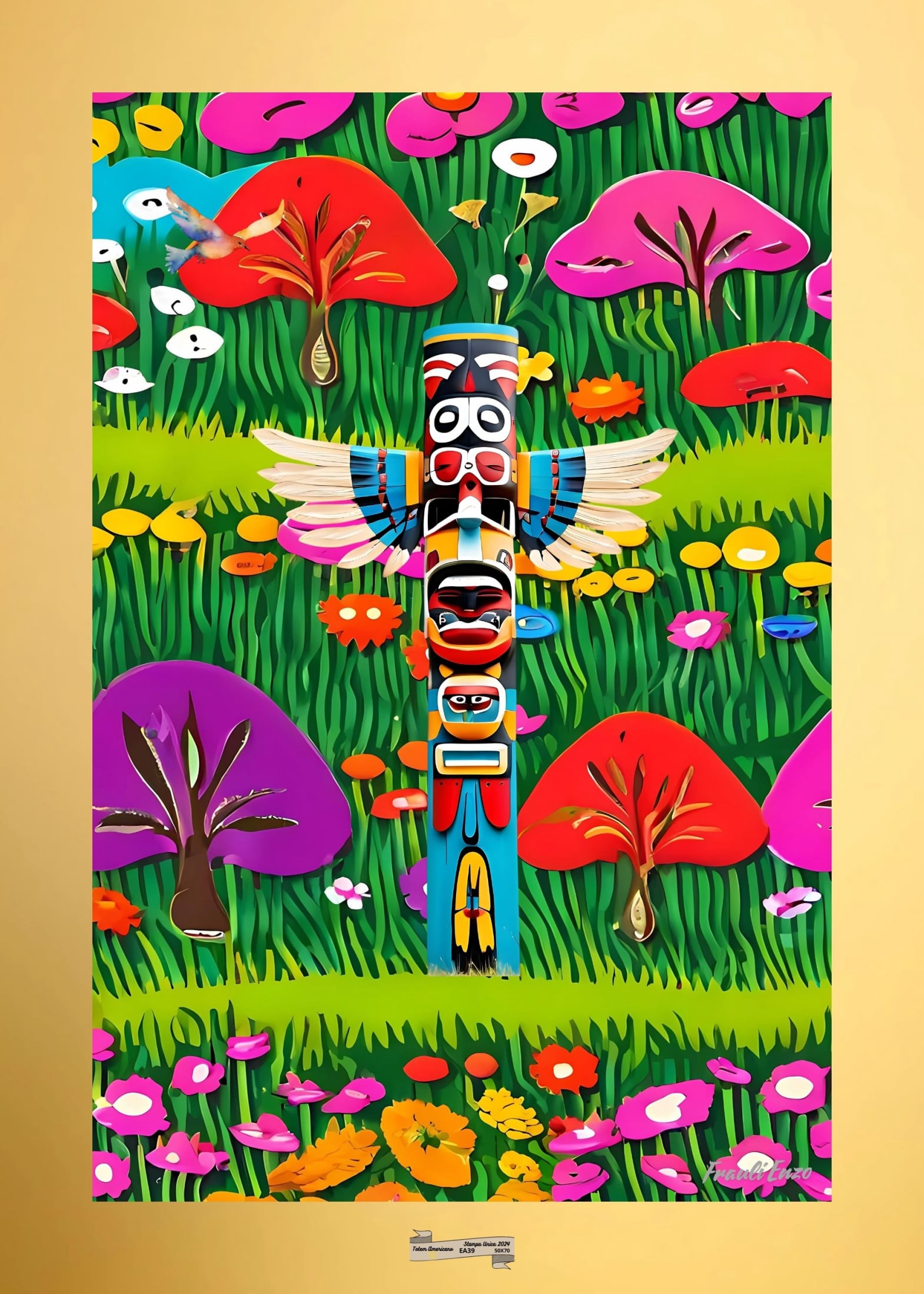 EA39 TOTEM AMERICANO Artista FRAULI ENZO - protezione con patamu.com - info www.fraulienzo.it