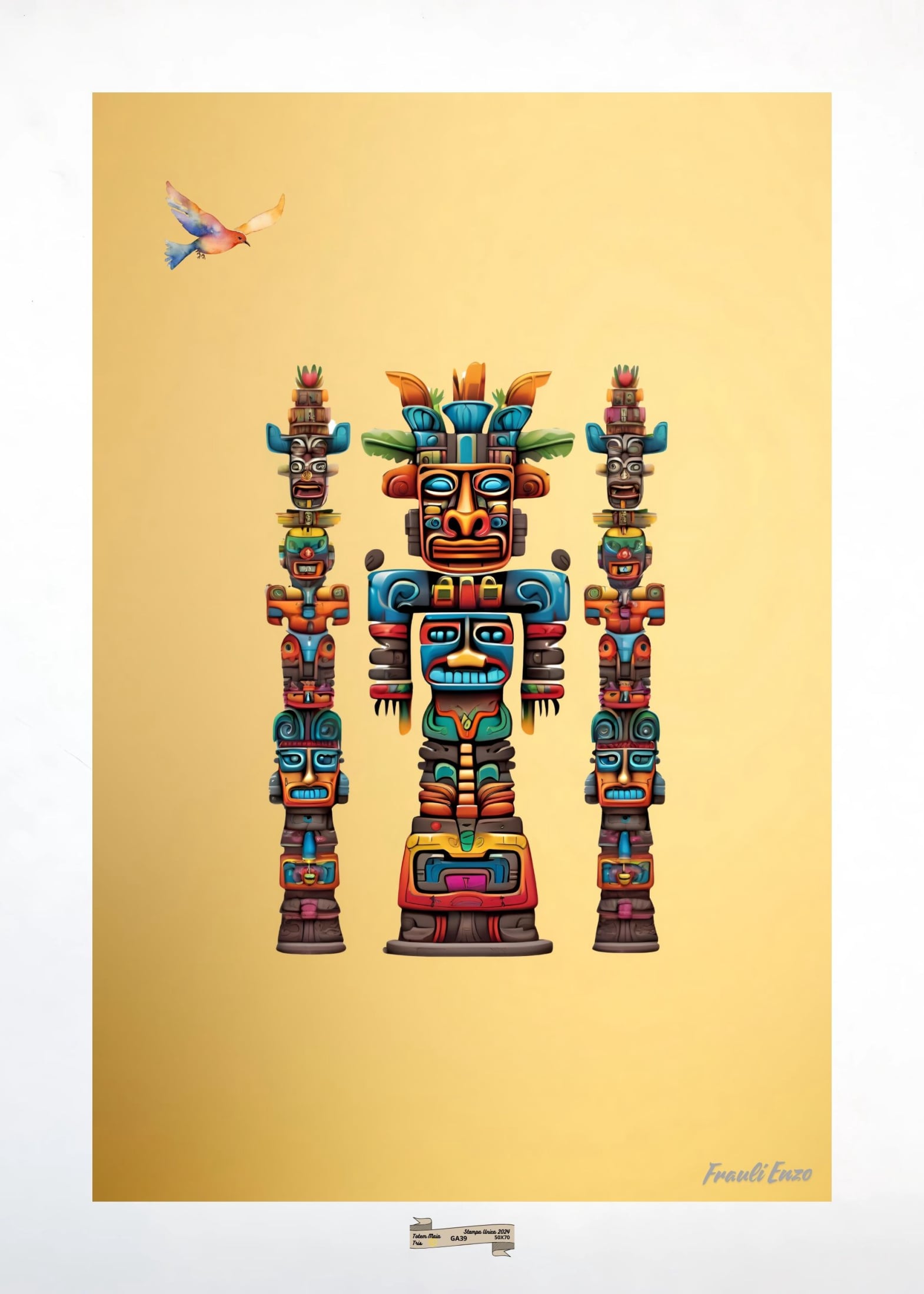 GA39 TOTEM MAIA TRIS Artista FRAULI ENZO - protezione con patamu.com - info www.fraulienzo.it