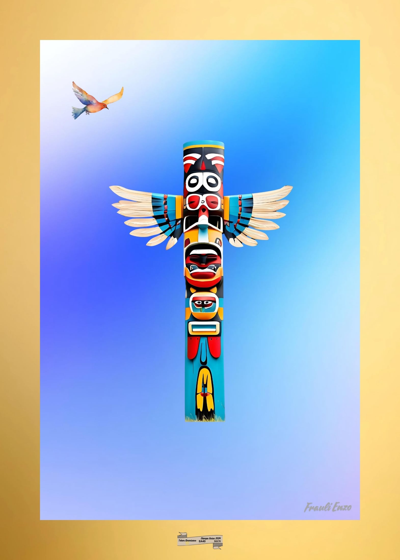 EA40 TOTEM AMERICANO Artista FRAULI ENZO - protezione con patamu.com - info www.fraulienzo.it