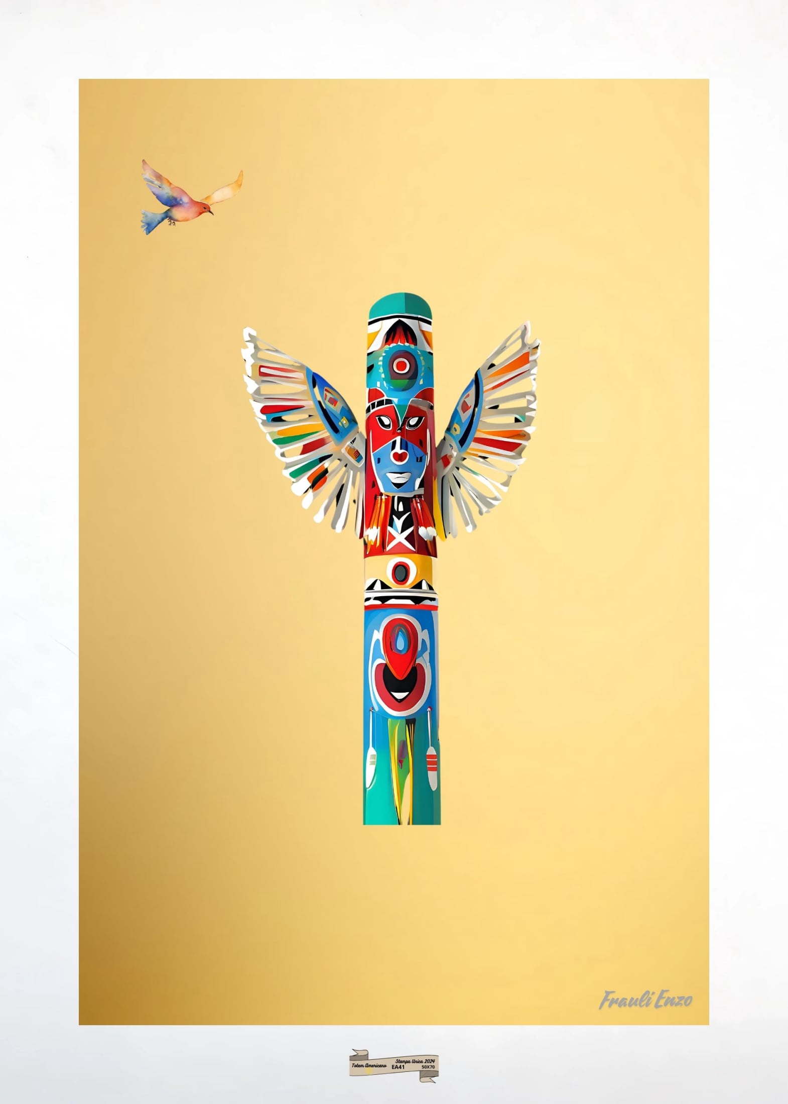 EA41 TOTEM AMERICANO Artista FRAULI ENZO - protezione con patamu.com - info www.fraulienzo.it