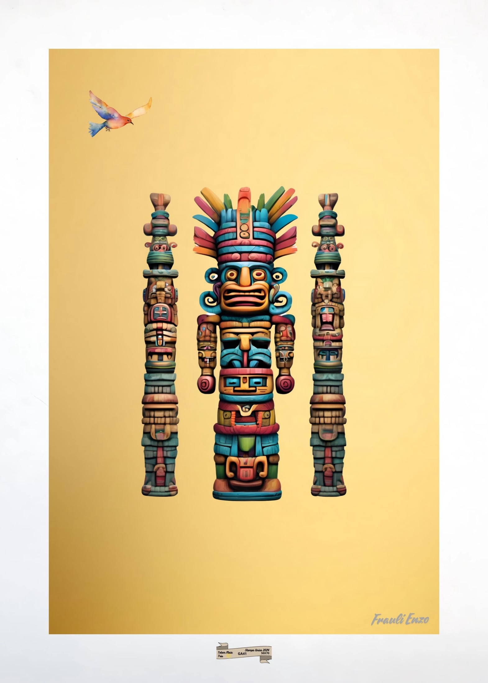 GA41 TOTEM MAIA TRIS Artista FRAULI ENZO - protezione con patamu.com - info www.fraulienzo.it
