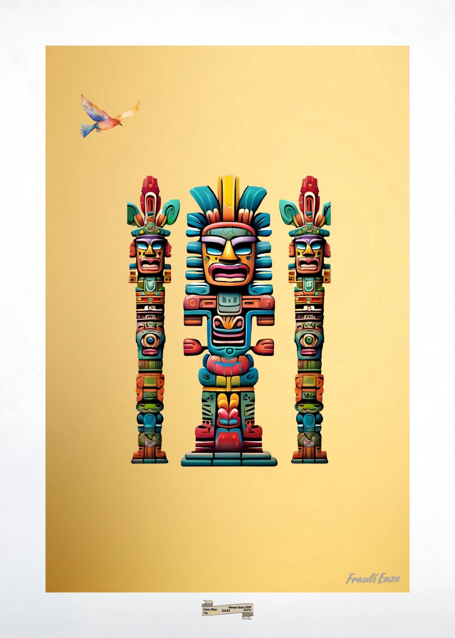 GA43 TOTEM MAIA TRIS Artista FRAULI ENZO - protezione con patamu.com - info www.fraulienzo.it