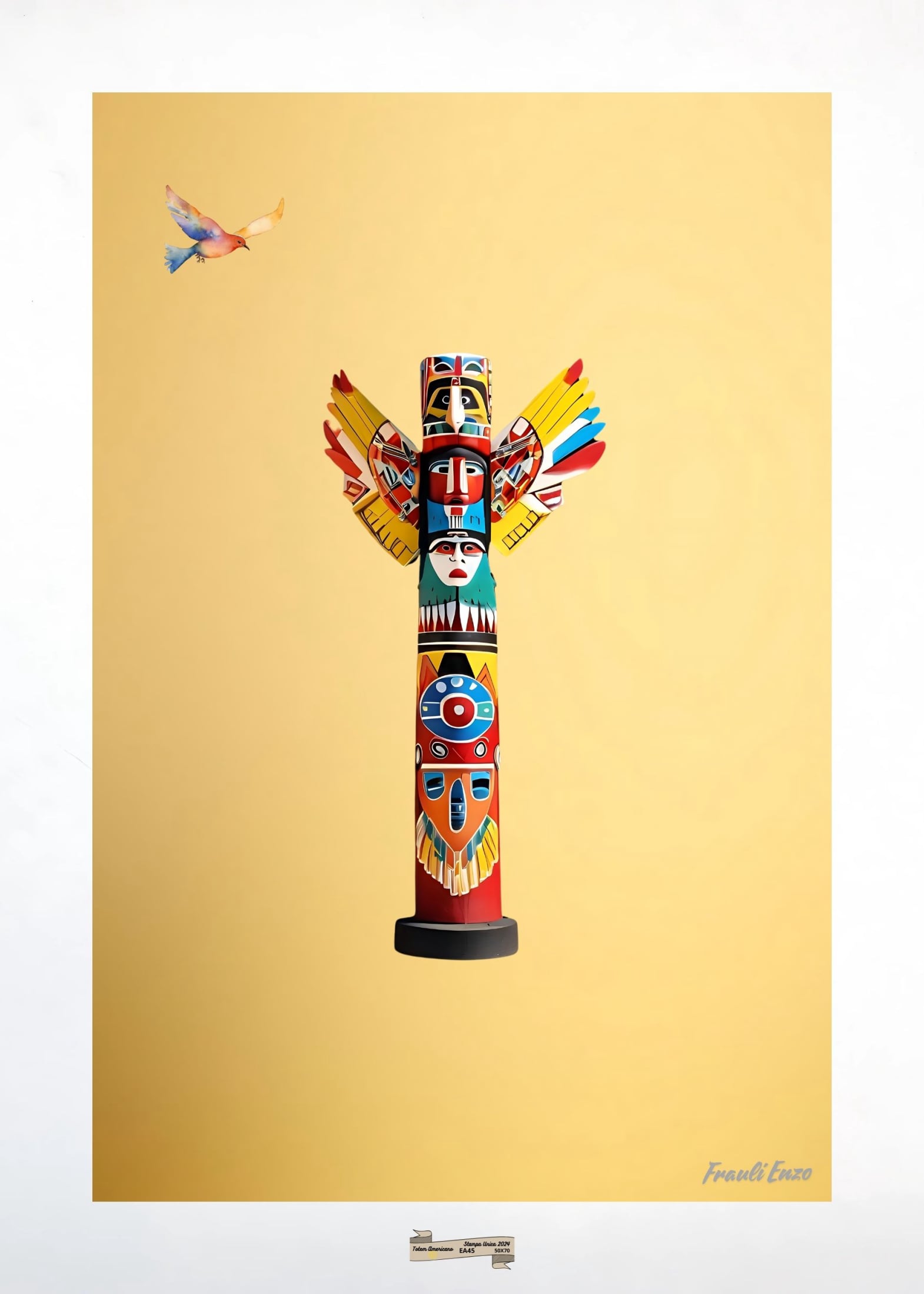 EA45 TOTEM AMERICANO Artista FRAULI ENZO - protezione con patamu.com - info www.fraulienzo.it