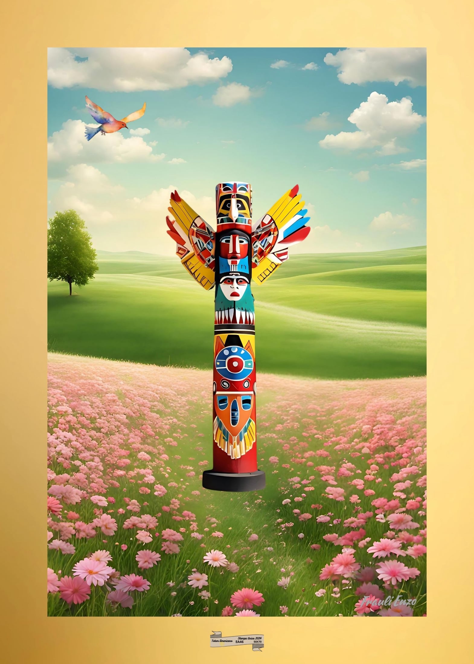 EA46 TOTEM AMERICANO Artista FRAULI ENZO - protezione con patamu.com - info www.fraulienzo.it