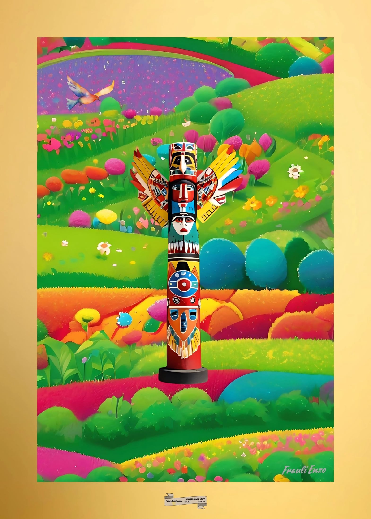 EA47 TOTEM AMERICANO Artista FRAULI ENZO - protezione con patamu.com - info www.fraulienzo.it