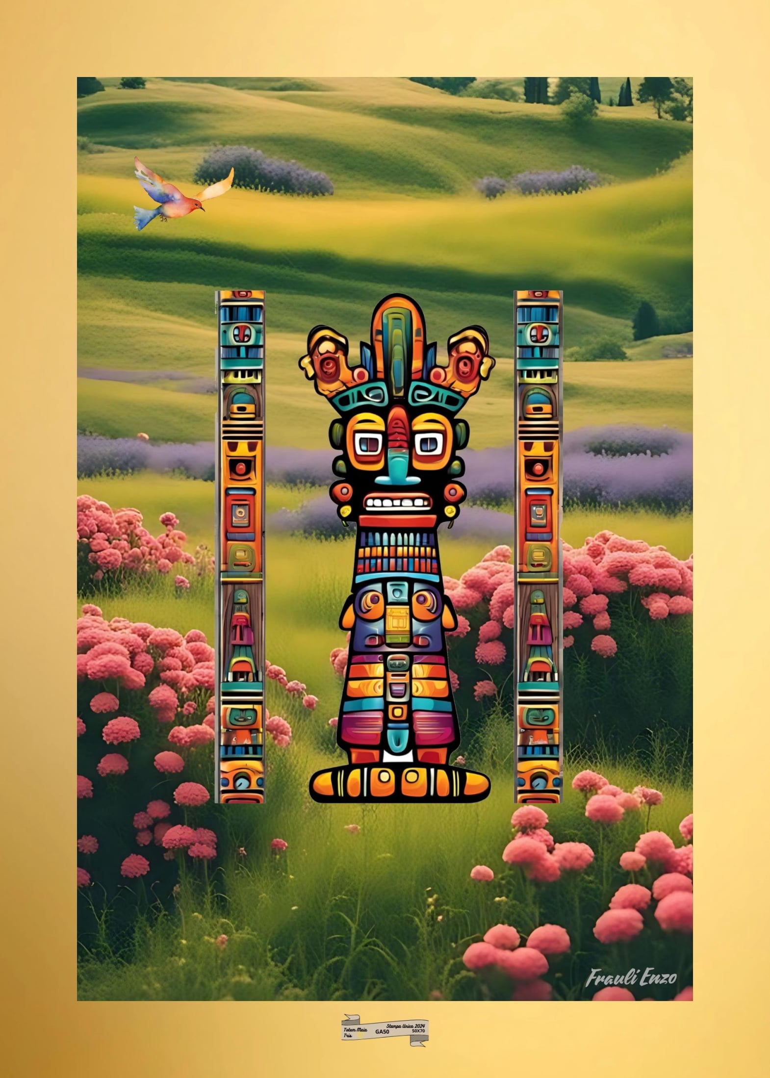 GA50 TOTEM MAIA TRIS Artista FRAULI ENZO - protezione con patamu.com - info www.fraulienzo.it