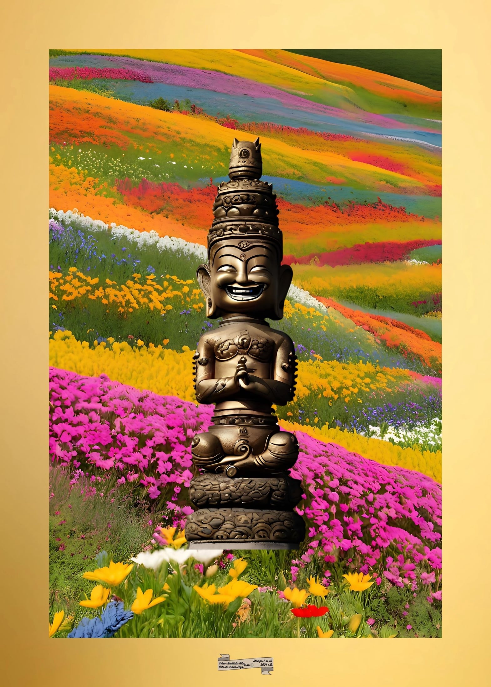 HA6 TOTEM BUDDISTA ALTO Artista FRAULI ENZO - protezione con patamu.com - info www.fraulienzo.it