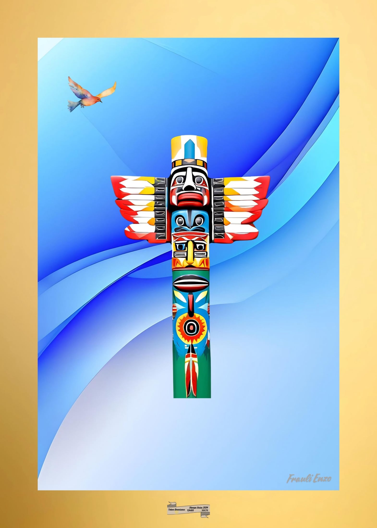 EA60 TOTEM AMERICANO Artista FRAULI ENZO - protezione con patamu.com - info www.fraulienzo.it
