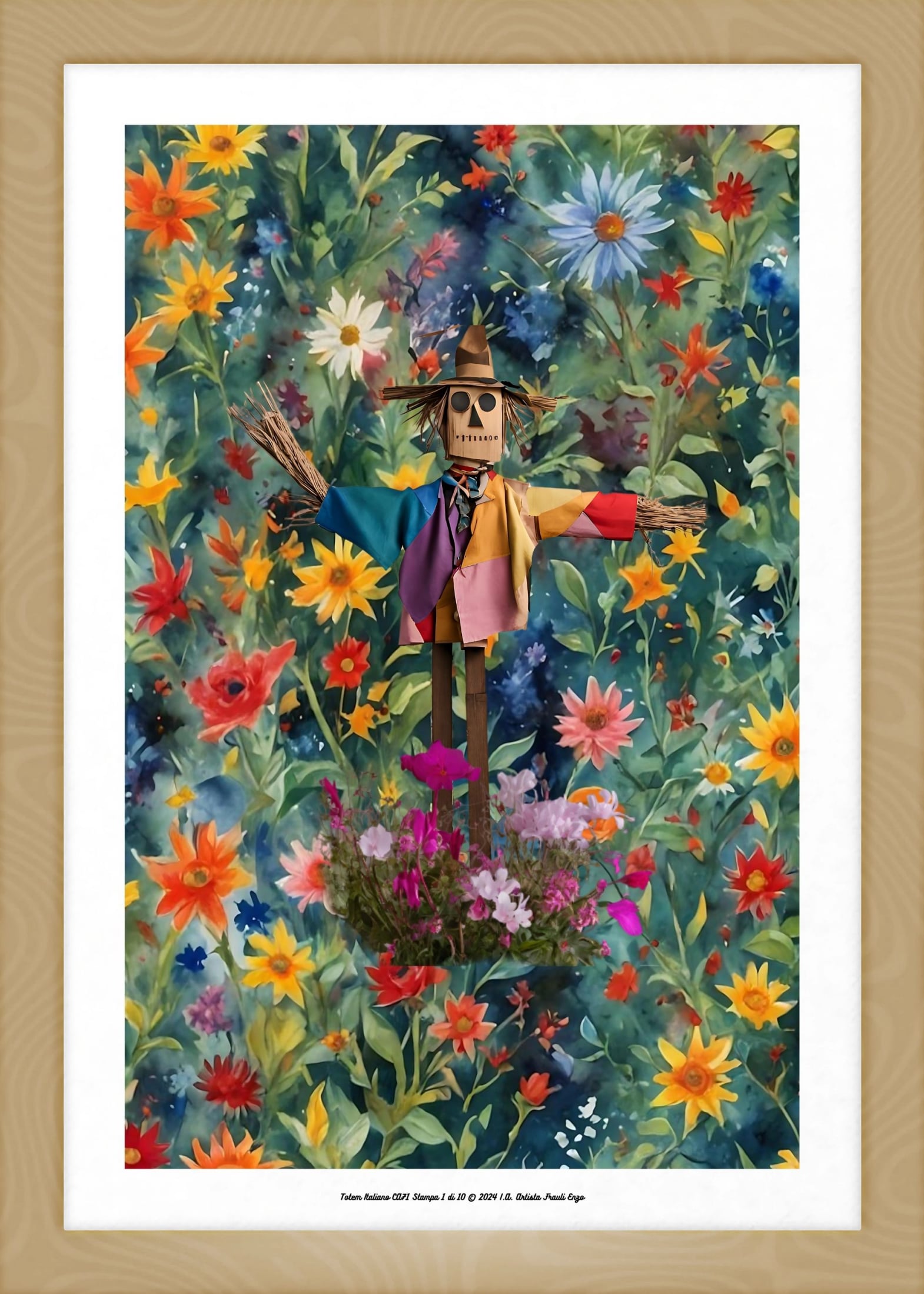 CA71 TOTEM ITALIANO FIORI Artista FRAULI ENZO - protezione con patamu.com - info www.fraulienzo.it