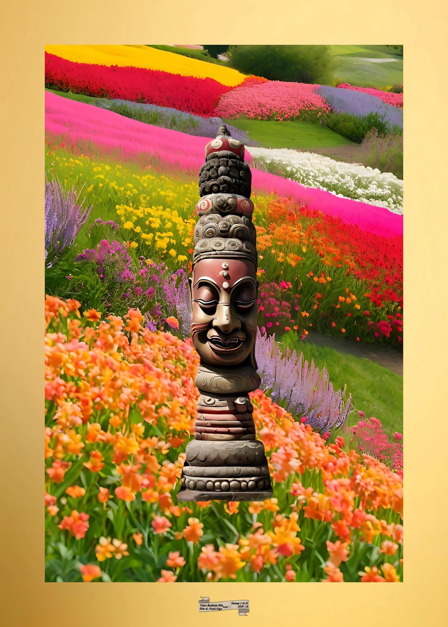 HA8 TOTEM BUDDISTA ALTO Artista FRAULI ENZO - protezione con patamu.com - info www.fraulienzo.it