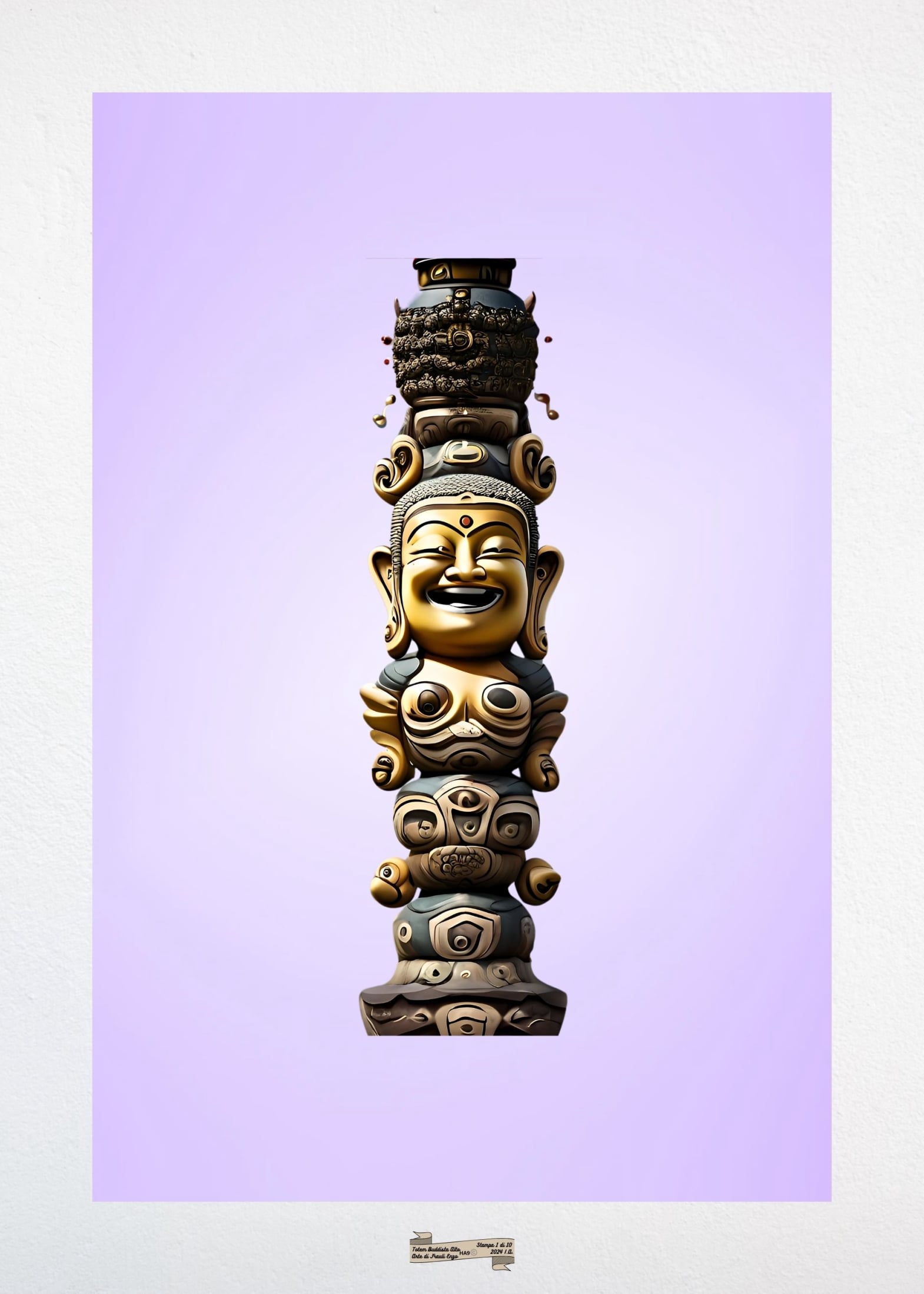 HA9 TOTEM BUDDISTA ALTO Artista FRAULI ENZO - protezione con patamu.com - info www.fraulienzo.it